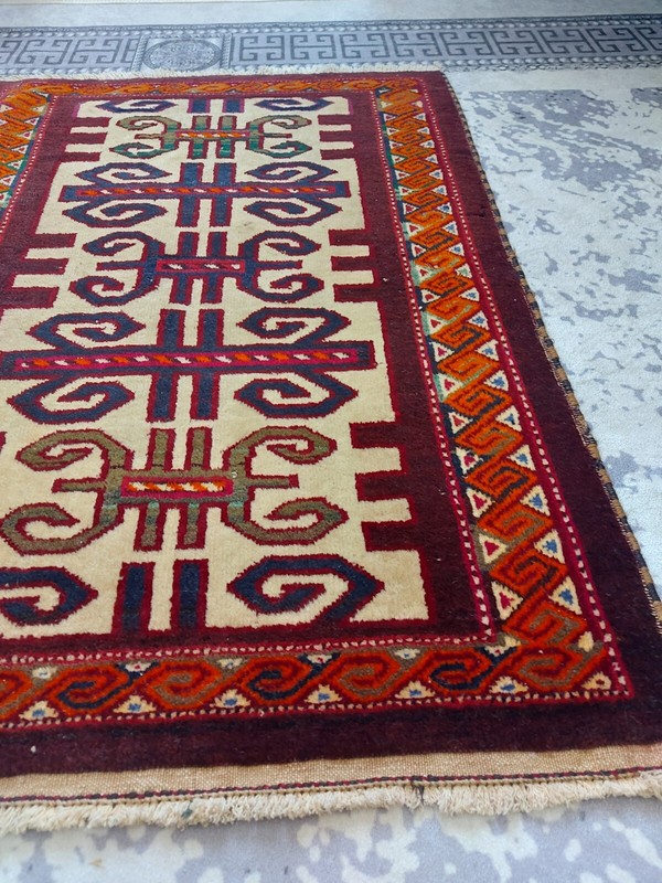 160 Years Old Antique Rug Rare Talismanic Kazak Rug Handmade Special Motif Rug gallery