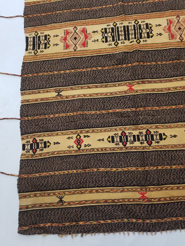 Vintage Handmade Traditional Anatolian Striped Kilim Floor Rug Carpet 242x148 cm gallery