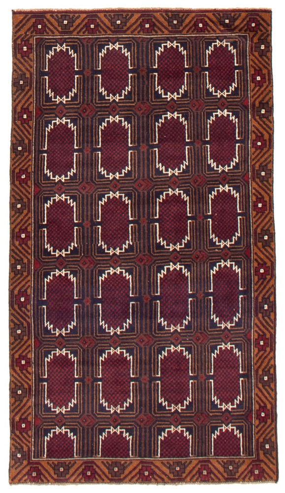 Vintage Geometric Area Rug 3'6" x 6'3" Traditional Hand-Knotted Wool Carpet