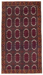 Vintage Geometric Area Rug 3’6″ x 6’3″ Traditional Hand-Knotted Wool Carpet