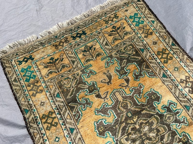 Terracotta Antique Afghan Small Rug 3x4 Muted Hand Knotted Geometric Area Carpet gallery