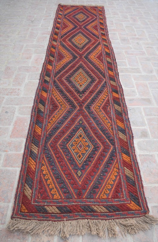 3x12 Hand Knotted Vintage Afghan Moshvani Hallway Runner Persian Tribal Wool Rug gallery