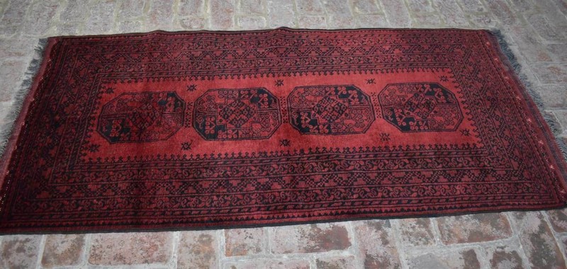 3'2 x 6'7 ft Hand Knotted Vintage Afghan Filpai Area Rug, 3x6 Tribal Wool Carpet gallery