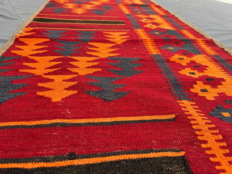 3x13 Afghan Kilim Runner Rug – Handwoven Wool Tribal Hallway 13ft Runner Rug, gallery