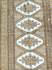 ANTIQUE MIDDLE EAST PRAYER RUG 40" x 27" GOLD BROWN CREAM EARTH TONES HAND-MADE gallery