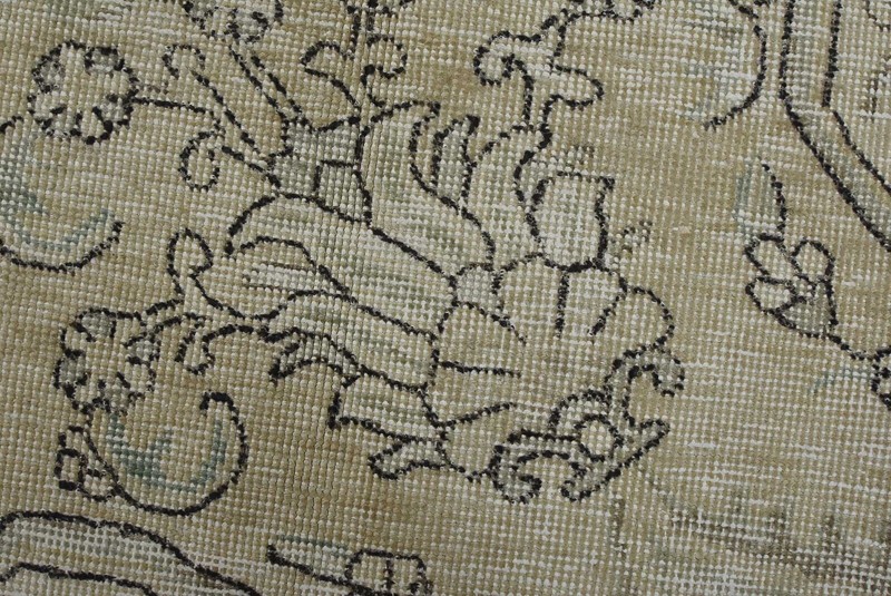 Tabrizi Rug 9'7'' x 13'1'' Beige Wool Vintage Distressed Hand-Knotted Carpet gallery