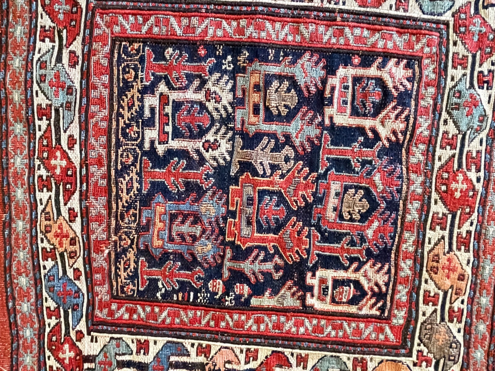 Antique Soumak Caucasian Kilim Rug/Bag, 21" x 23"C-1870 #17550 gallery