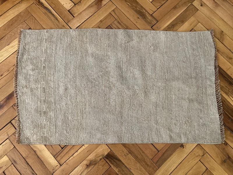 Minimalist Vintage Boho Rug 1.8 x 3.1 ft Turkish Handwoven Brown Neutral Carpet gallery