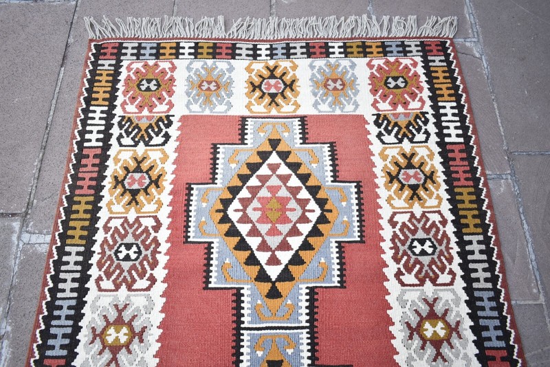 Turkish Kayseri Rug 43'' x 88'' Anatolian Yahyali Rug Organic Wool Area Rug gallery