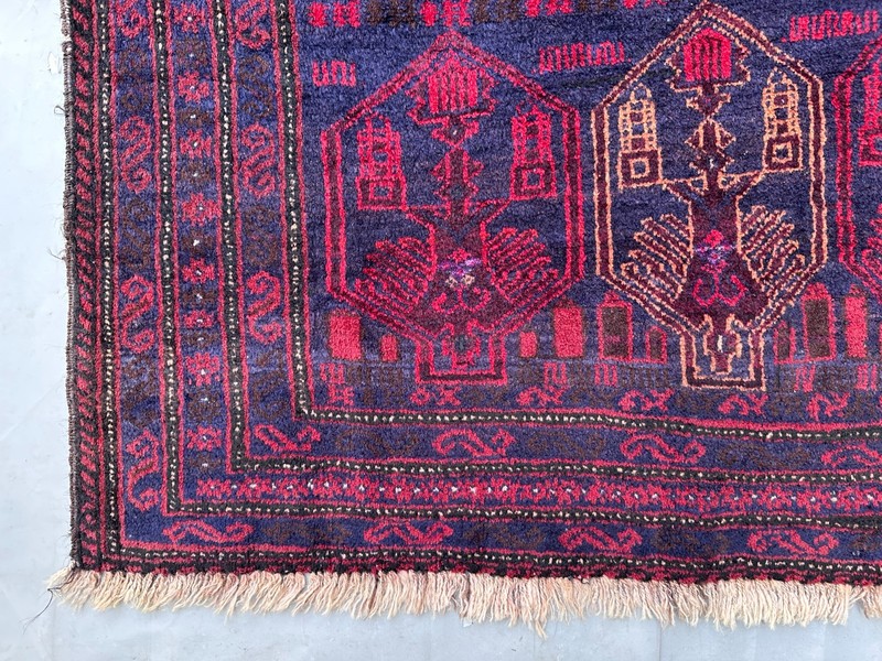 Vintage Nomad Maldari Tribal Belouch Natural Vegetable Dye Zakani Prayer Carpet gallery