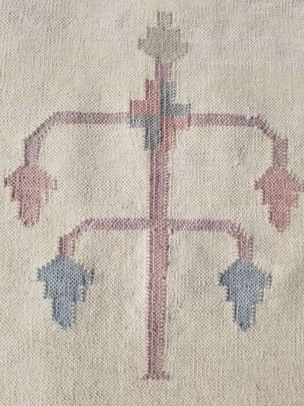 Vintage Handmade Traditional Geometric Brown Kilim Floor Rug Carpet 113x63cm gallery
