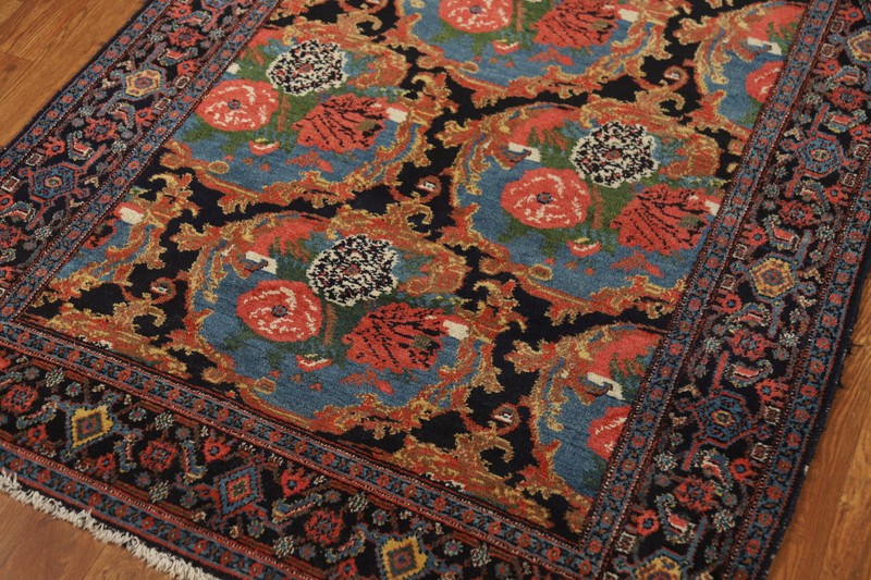 Antique Vegetable Dye Seenneh Floral Traditional Hand-made Long Runner Rug 3x19 gallery