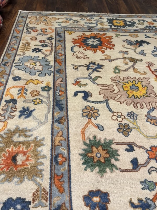 Genuine Hand Knotted Turkish Oushak Heriz Geometric Area Rug Carpet 9’2x11’9”,65 gallery
