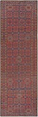 6’x21′ Mid 19th Century Antique Rustic Tribal Ersari Beshir Coral Gallery Rug
