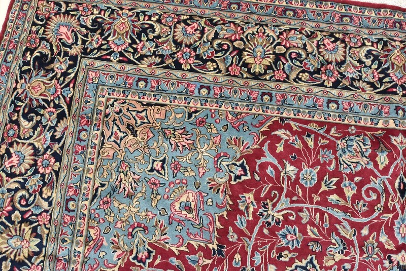 Kermani Rug 11'2'' x 16'3'' Red Wool Vintage Traditional Hand-Knotted Carpet gallery