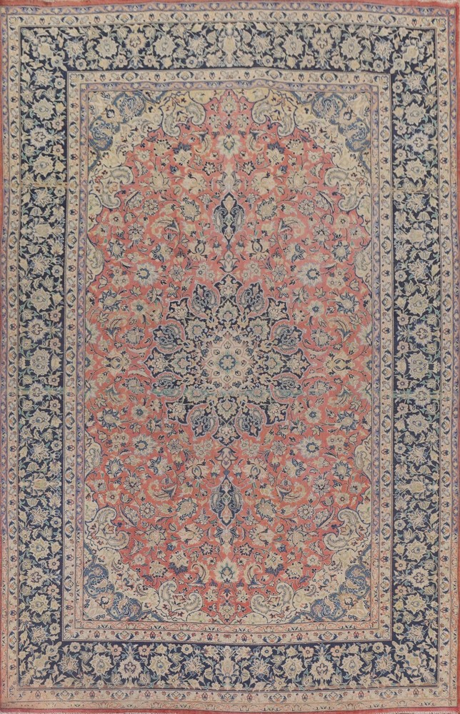 Floral Traditional Vintage Rug Hand-knotted 10x13 Wool Large Living Room Carpet