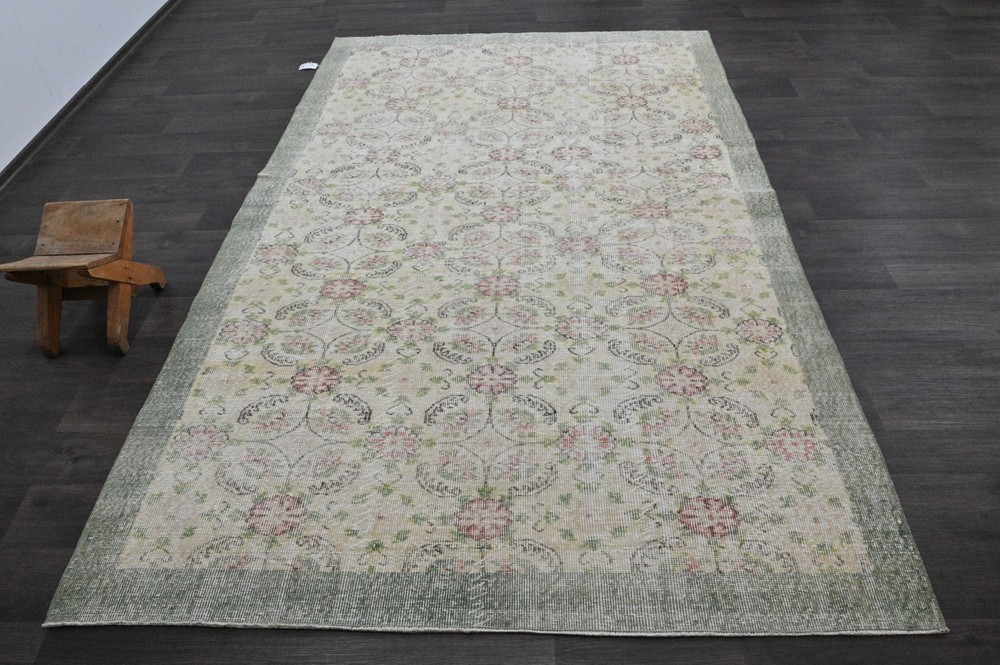Oushak Turkish Vintage Rug 6x9 Kilim Rug Anatolian Handmade Boho Decor PASTEL