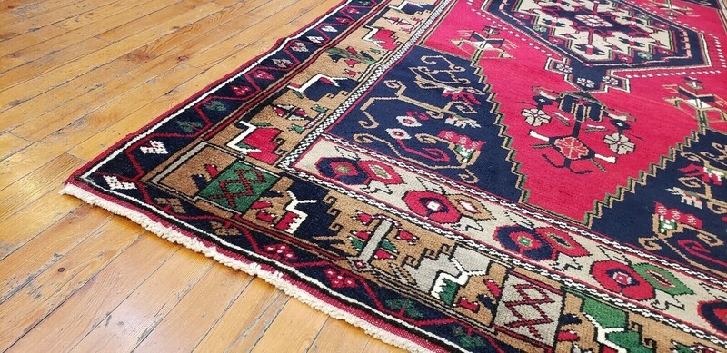 Antique Cr1930-1939s Multi-Colored Wool Pile Tribal Rug 4'x8'3" gallery