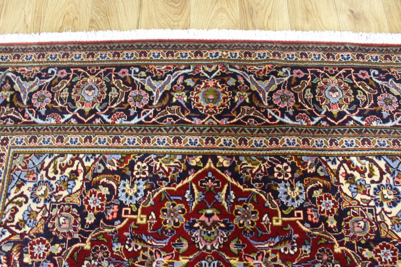 Fine Signed Keshan Oriental Rug Kurk Wool Floral Carpet 220 x 140 CM (7’3” x 4’7 gallery