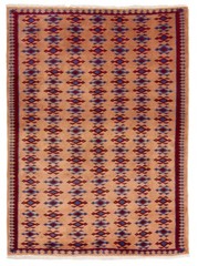 Vintage 3’2″ x 4’3″ Traditional Hand Knotted Vegetable Dye Wool Area Rug