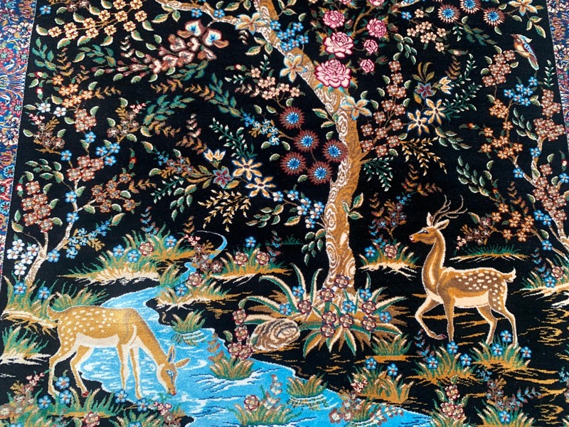New Pictorial Rug Hi Qaulity Power Loomed Tree of Life Silk Carpet 3x4 ft gallery