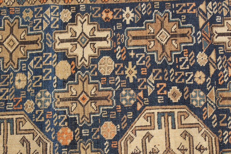 ANTIQUE Caucasian Kazak Shirvan Rug 4' x 5' Late 19th Century matches Heriz rugs gallery