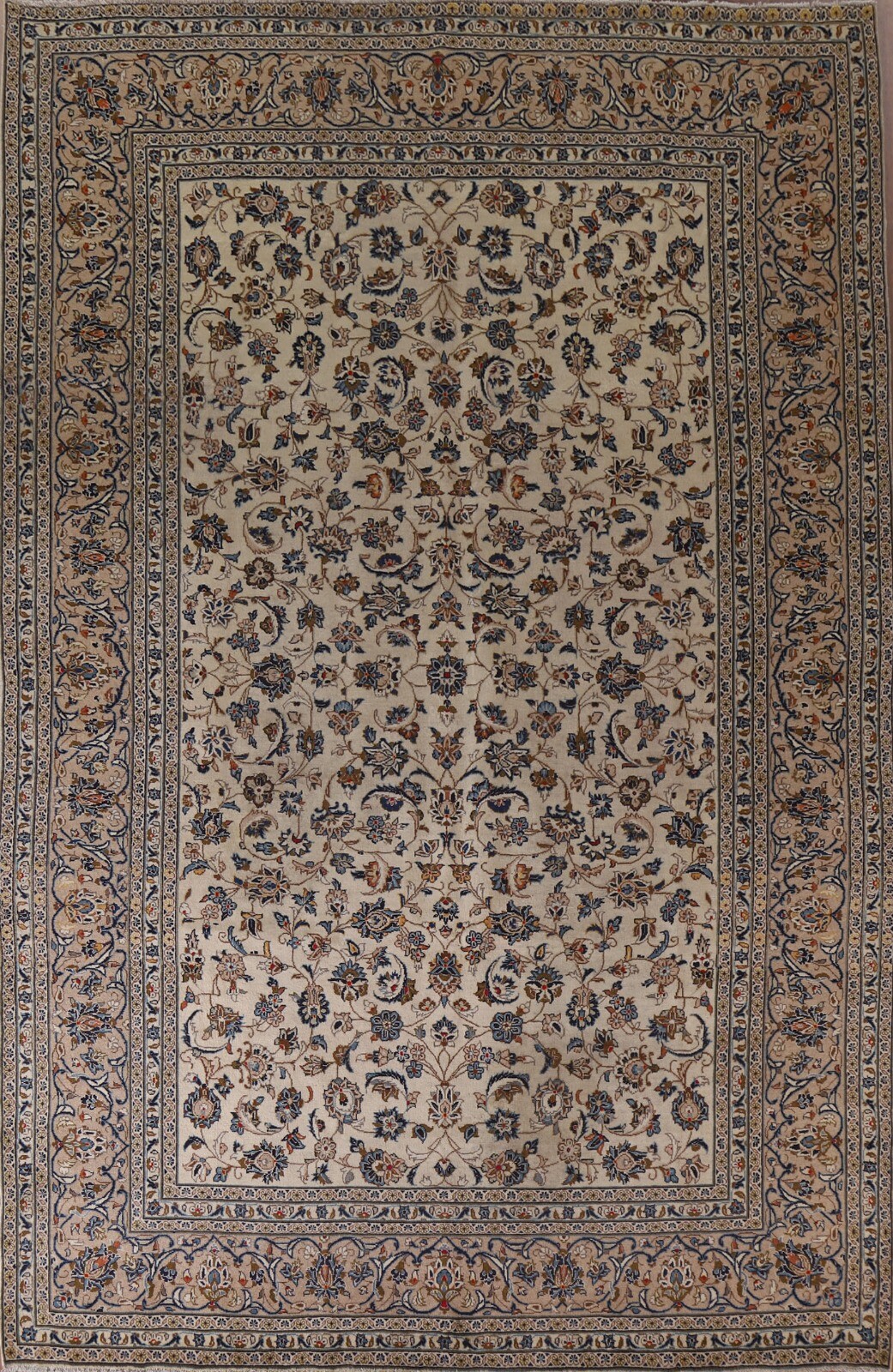 Mid 20th Century Floral Traditional Area Rug 8x12 Hand-knotted Wool Carpet gallery