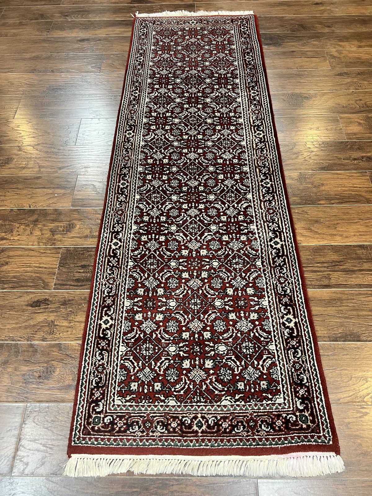 Oriental Runner Rug 2.7 x 8 Wool Handmade Vintage Hallway Carpet Red Black Mahi gallery