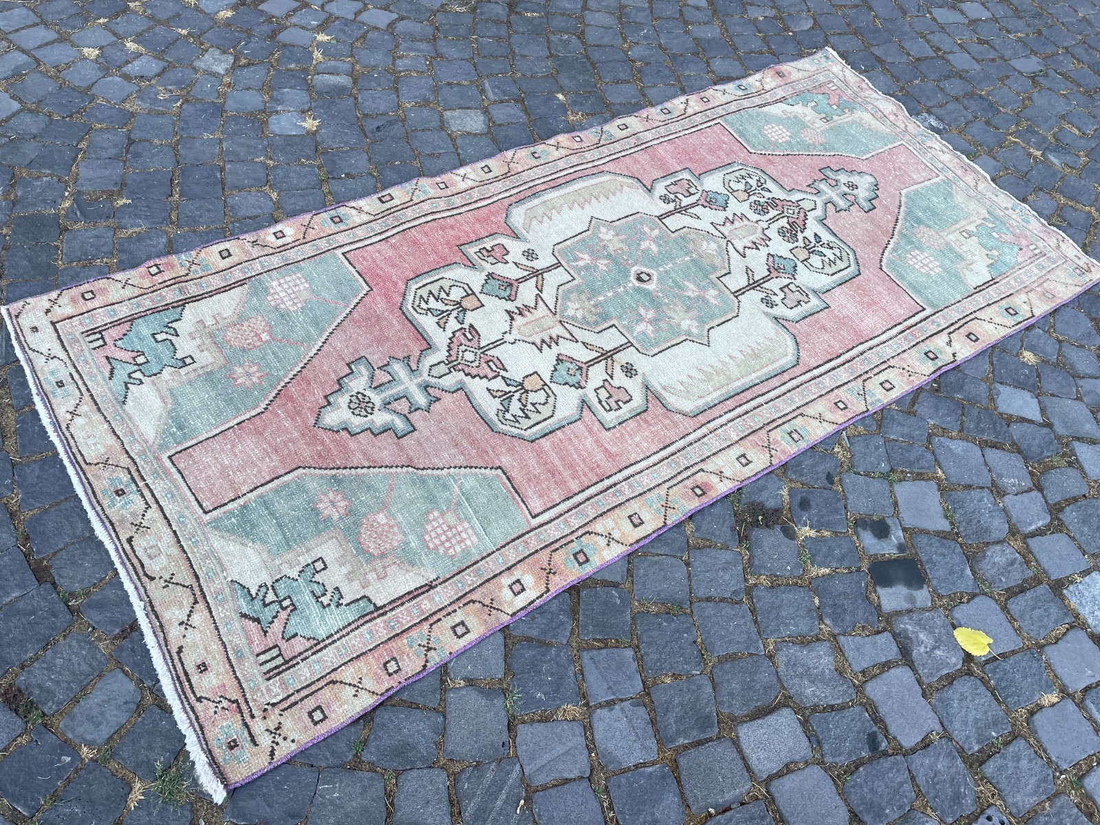 Turkish Vintage Rug Handmade Wool Rug Bohemian Runner Rug Home Rug 3,5 x 7,5 ft gallery