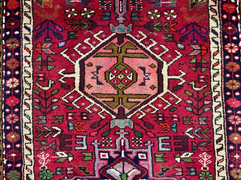 Hand Knotted Vintage Tribal Karajeh Runner 2x13 Red Wool Boho Oriental Area Rug gallery