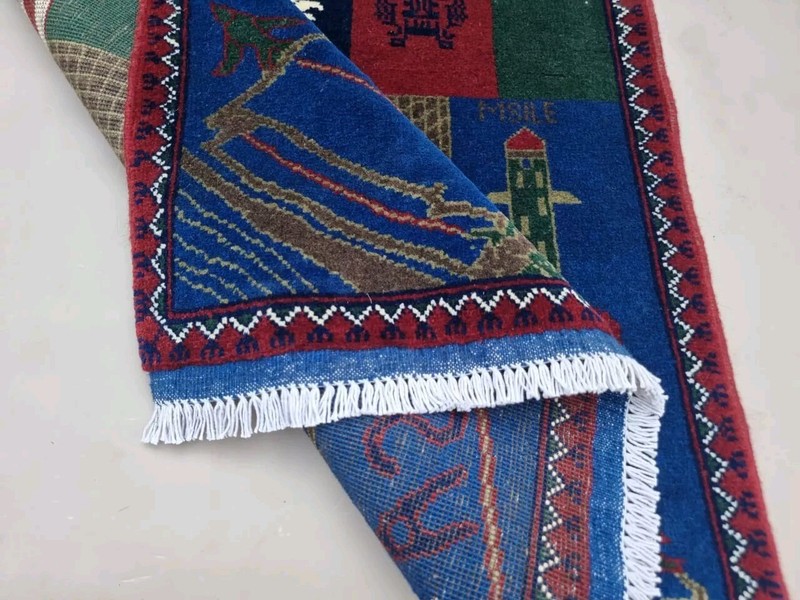 WAR Handmade Afghan Rug Trabal 9/11 War Area Rug weapon Wool War Rug 120x80 Cm gallery