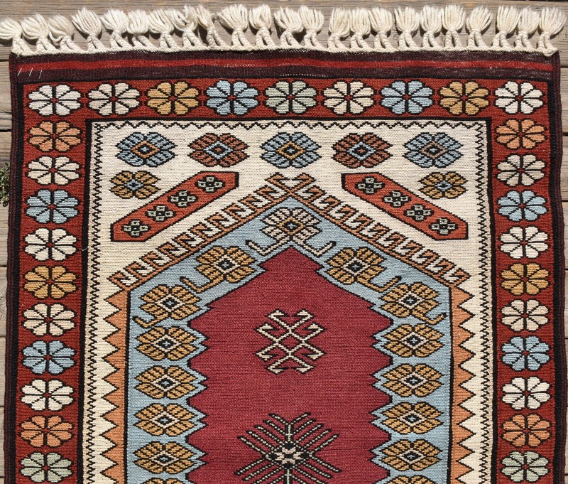 Turkish Kilim Rug 2' x 3' Handwoven East Anatolian Vintage Sumak Kilim 70x110cm gallery