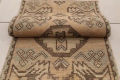 Bath mat runner, kilim mat, Pet friendly rug, Vintage rug, 1.4×2.7 ft, RK 13974