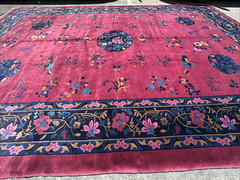 Auth: 20’s Art Deco Chinese Rug OUTSTANDING Thick & SILKY Purple 10×15