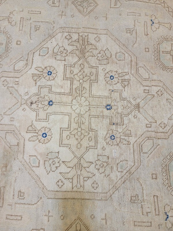 Antique Oriental Hand-Knotted Wool Area Rug Distressed Beige/Blue 9'5" x 12'5" gallery