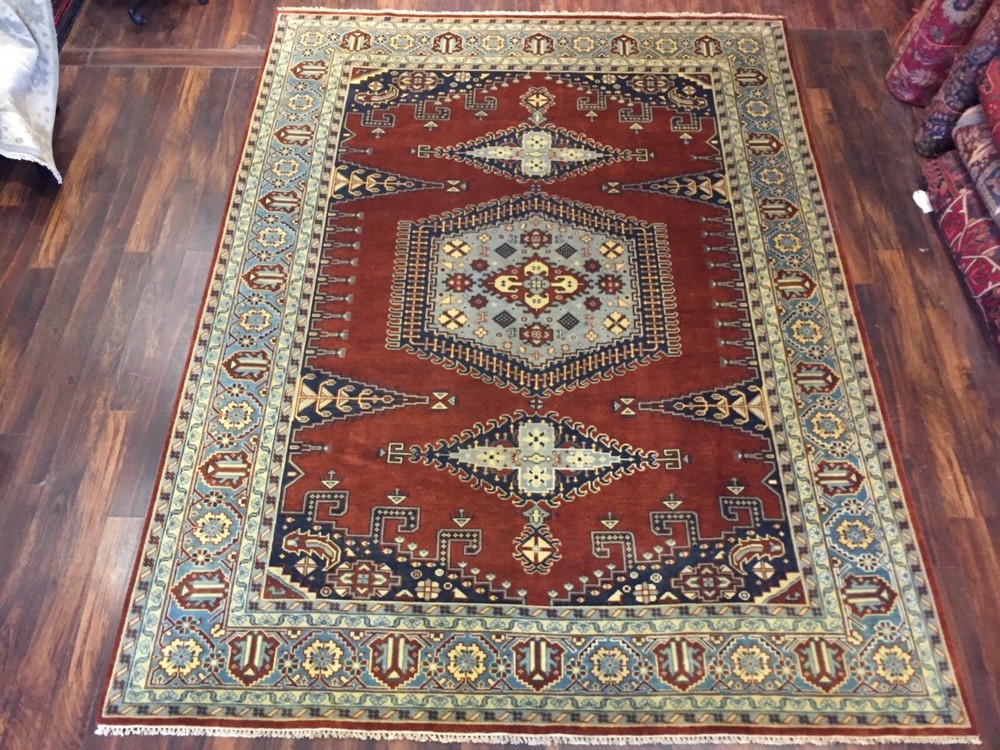 Sale Genuine Hand Knotted Oushak Heriz Geometric Area Rug Carpet 8’10”x11’8”,#23