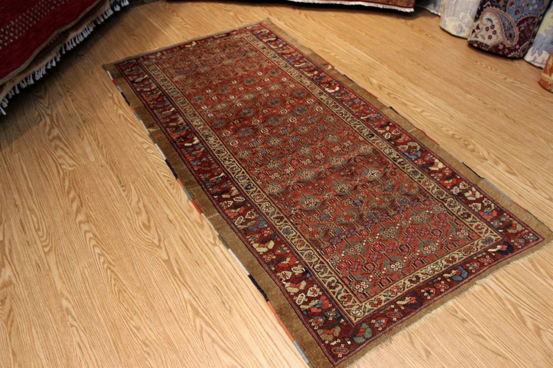 7' x 4' Late 19th Century ANTIQUE Handmade Serab Rug Tribal Kurdish Natural Wool gallery