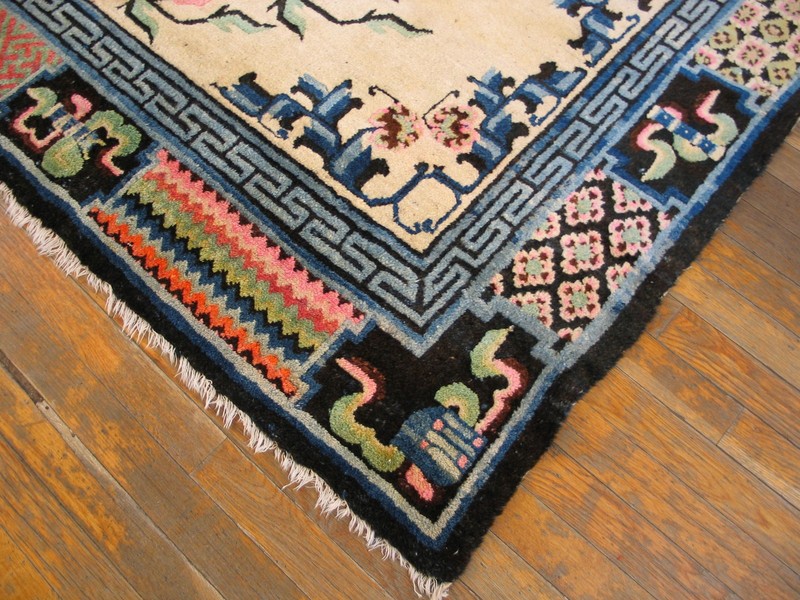 4X6 Antique Chinese Mongolian Design Wool Area Rug 1900 gallery