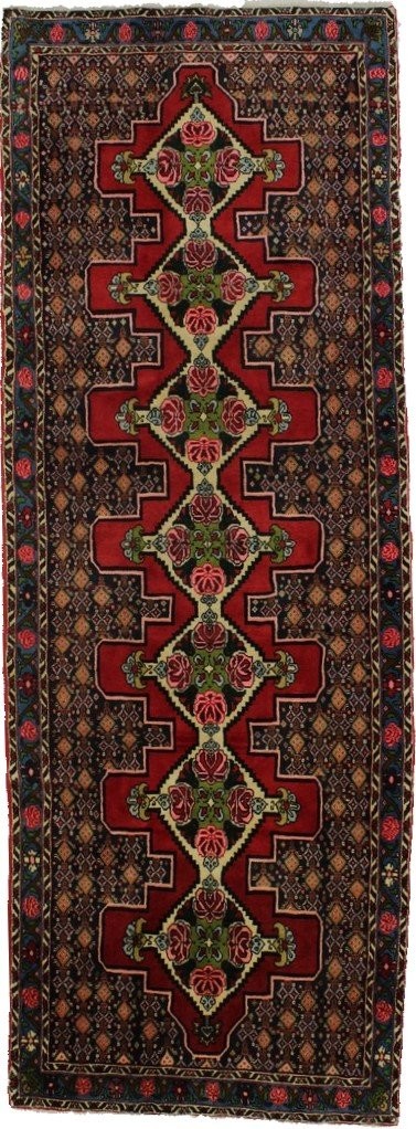 3'2" X 8'11 ft Vintage Runner Rug Floral Design Hallway & Kitchen Carpet 3X9 ft gallery