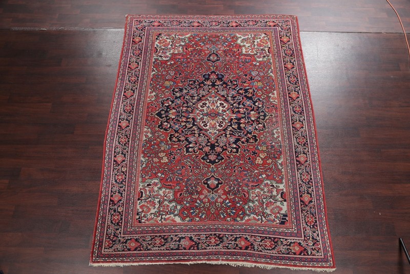 Antique Traditional Area Rug 7x10 Ft Hand-Knotted Medallion Red Wool Carpet gallery