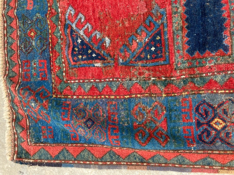 Vintage Hand Made Traditional Rug Oriental Wool Multicolor Carpet 213x149 cm gallery