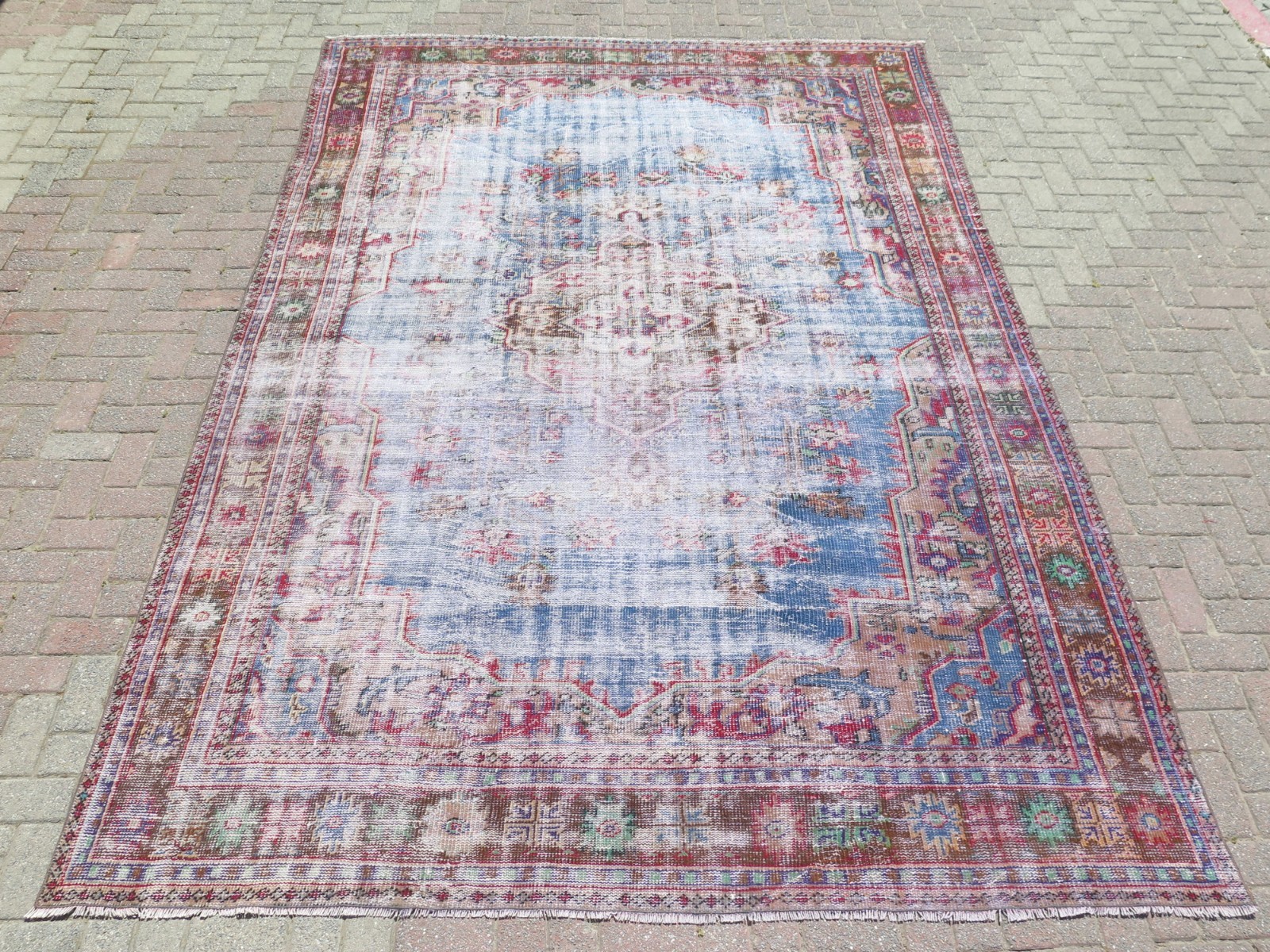 Turkish Rug, Area Rugs 8x12, Handmade Floor Carpet, Antique Wool Rug 100"X139" gallery