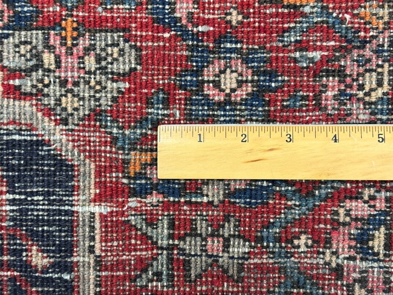 Vintage Hand Knotted Zanjan Wool Area Rug 4x7 Tribal Geometric Red Blue Oriental gallery