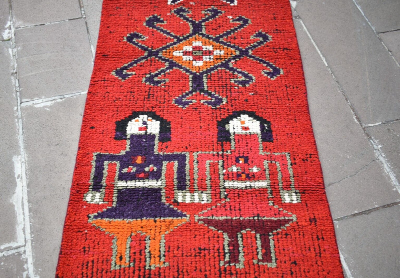 Vintage Turkish Runner Rug 34'' x 119'' Herki Hallway Rug Hand Knotted Area Rug gallery
