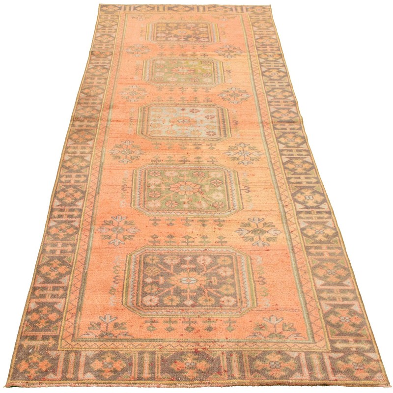 Vintage Hand-knotted Runner Rug 4'1" x 10'11" Traditional Oriental Wool Carpet gallery
