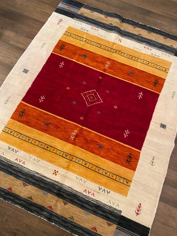 Fine Quality Handmade Nepalese Tibetan Modern Geometric Area Rug,Thick Pile 5x6 gallery