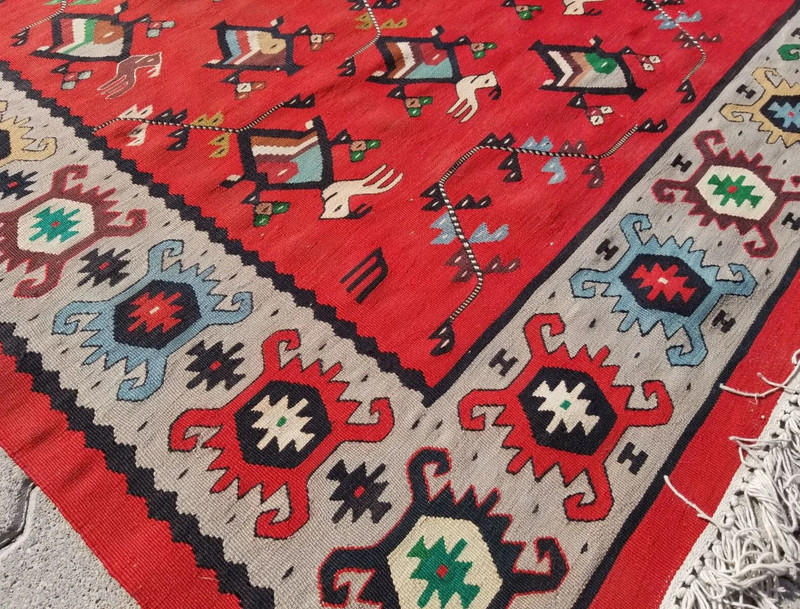1930-1940's Romanian Oltenian Kilim 11'5" × 21'8" gallery