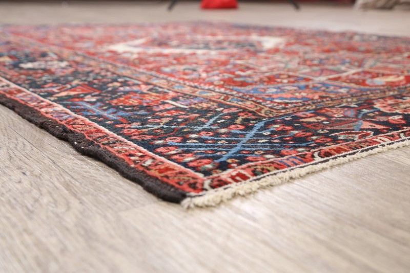 Antique Tribal Area Rug 5x6 Ft Hand-Knotted Red Vegetable Dye Oriental Carpet gallery