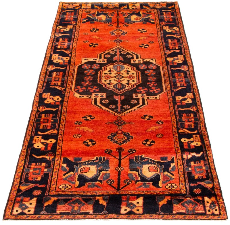 Vintage Hand-Knotted Area Rug 4'3" x 9'10" Traditional Oriental Wool Carpet gallery