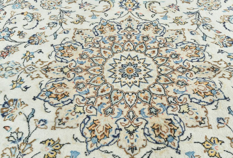 Vintage Cream Wool Floral Design Large Oriental Home Decor Carpet Rug 6'5X9'9 ft gallery